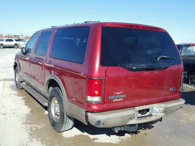 1FMNU42S0YED46088 - 2000 FORD EXCURSION MAROON photo 3