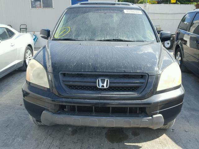 5FNYF186X5B061929 - 2005 HONDA PILOT EXL BLACK photo 9