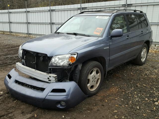 JTEDP21A450082785 - 2005 TOYOTA HIGHLANDER BLUE photo 2