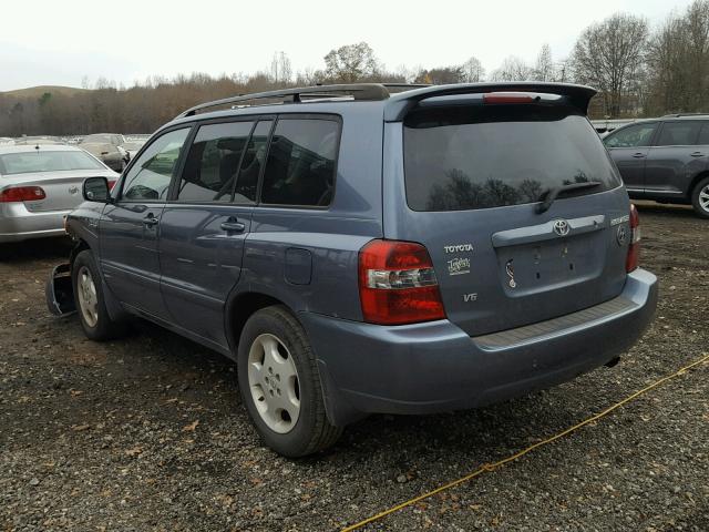 JTEDP21A450082785 - 2005 TOYOTA HIGHLANDER BLUE photo 3