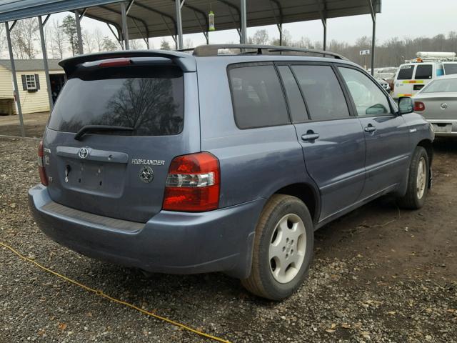 JTEDP21A450082785 - 2005 TOYOTA HIGHLANDER BLUE photo 4