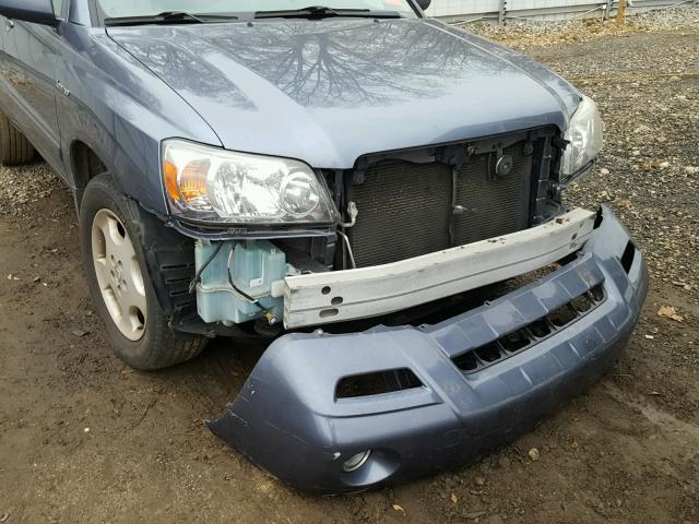 JTEDP21A450082785 - 2005 TOYOTA HIGHLANDER BLUE photo 9