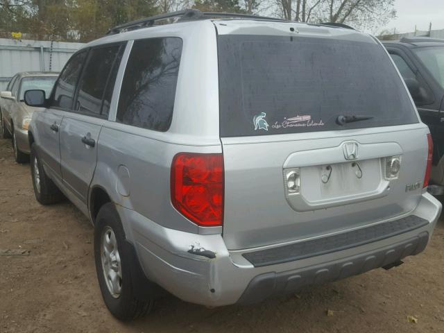 2HKYF18133H514047 - 2003 HONDA PILOT LX SILVER photo 3