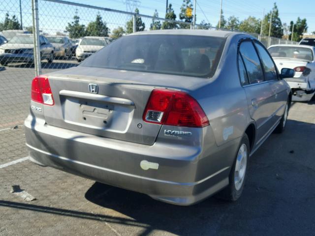 JHMES96624S010716 - 2004 HONDA CIVIC HYBR GRAY photo 4