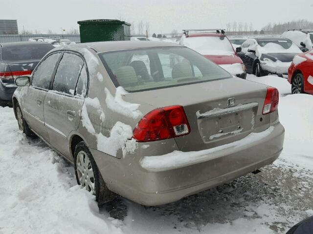 2HGES16653H918748 - 2003 HONDA CIVIC LX BEIGE photo 3