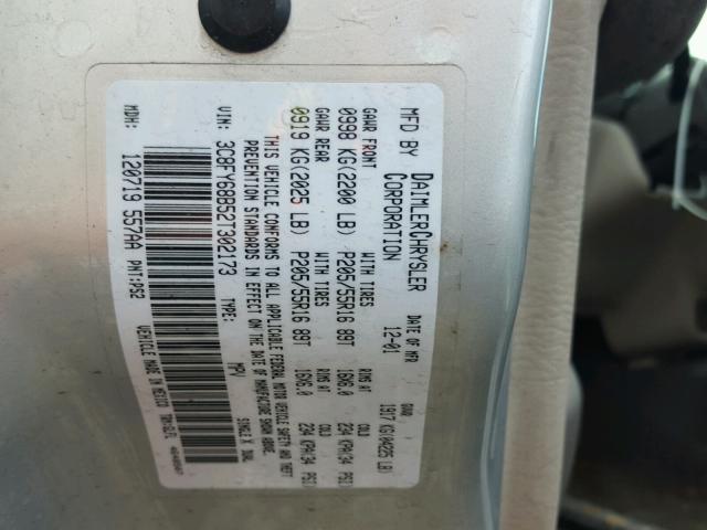 3C8FY68B52T302173 - 2002 CHRYSLER PT CRUISER SILVER photo 10