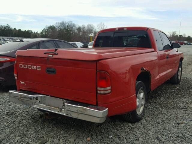 1B7GL22X8WS743059 - 1998 DODGE DAKOTA RED photo 4