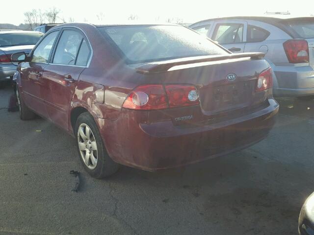 KNAGE123085229240 - 2008 KIA OPTIMA LX MAROON photo 3