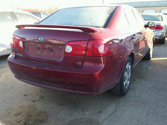 KNAGE123085229240 - 2008 KIA OPTIMA LX MAROON photo 4