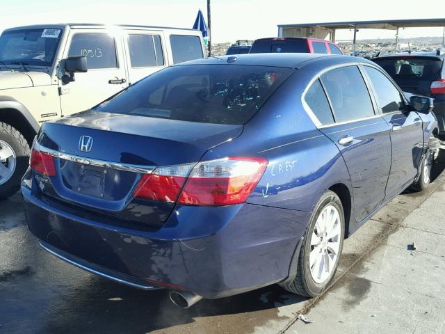 1HGCR2F80DA218274 - 2013 HONDA ACCORD EXL BLUE photo 4