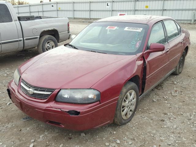 2G1WF52E059268003 - 2005 CHEVROLET IMPALA MAROON photo 2