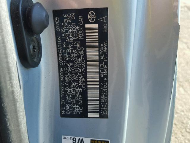 JTKDE177960077852 - 2006 TOYOTA SCION TC 蓝色 照片 10