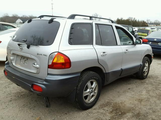 KM8SB12B94U667263 - 2004 HYUNDAI SANTA FE G SILVER photo 4