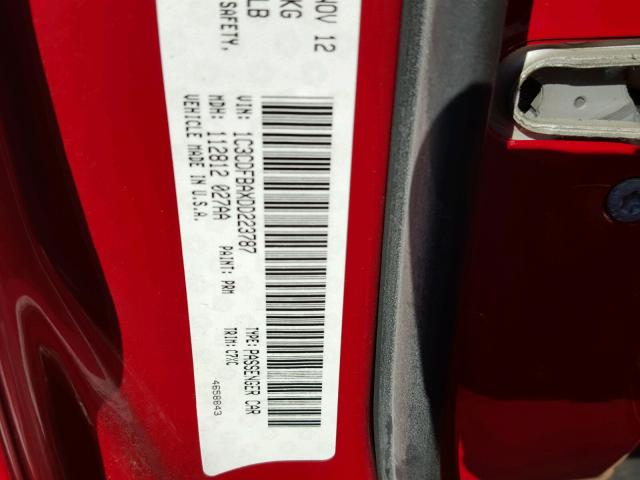 1C3CDFBAXDD223787 - 2013 DODGE DART SXT RED photo 10