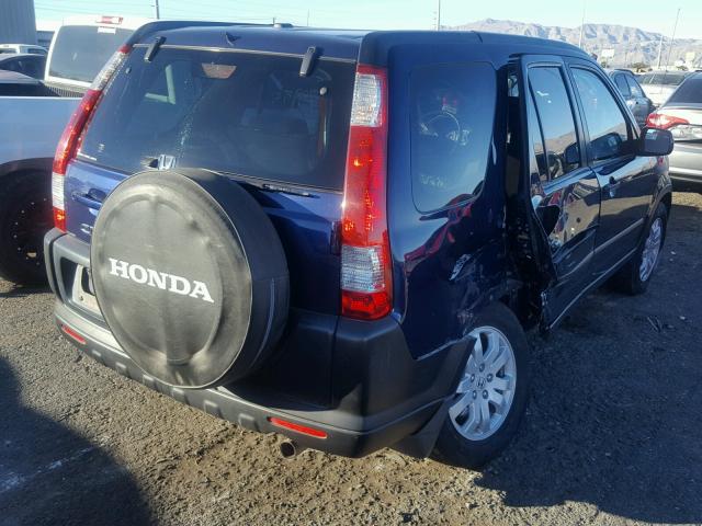 JHLRD78885C036574 - 2005 HONDA CR-V EX BLUE photo 4