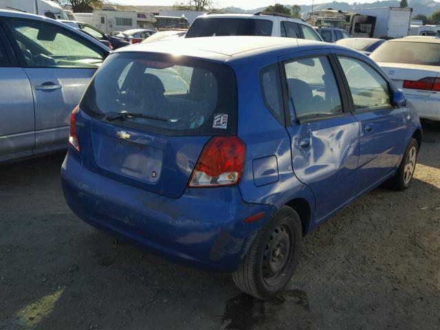 KL1TD62635B494346 - 2005 CHEVROLET AVEO BASE BLUE photo 4