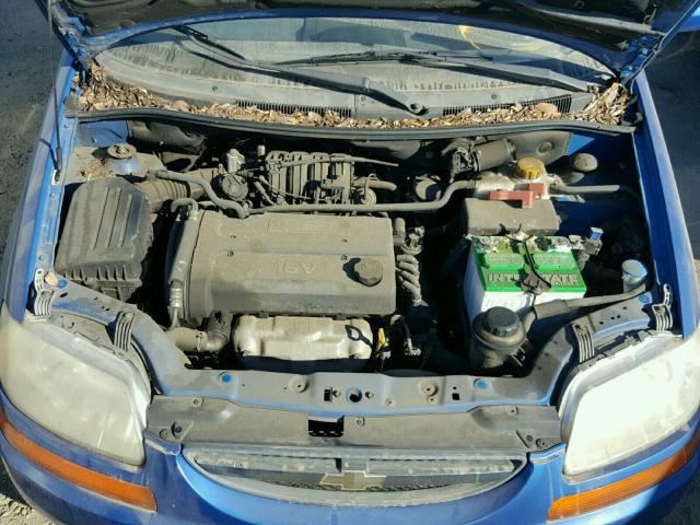 KL1TD62635B494346 - 2005 CHEVROLET AVEO BASE BLUE photo 7