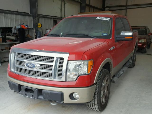 1FTPW14VX9FA46633 - 2009 FORD F150 SUPER RED photo 2