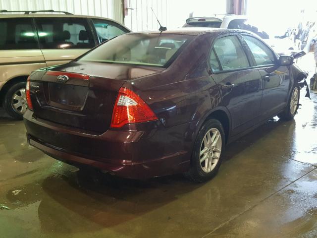 3FAHP0GA8CR450082 - 2012 FORD FUSION S PURPLE photo 4