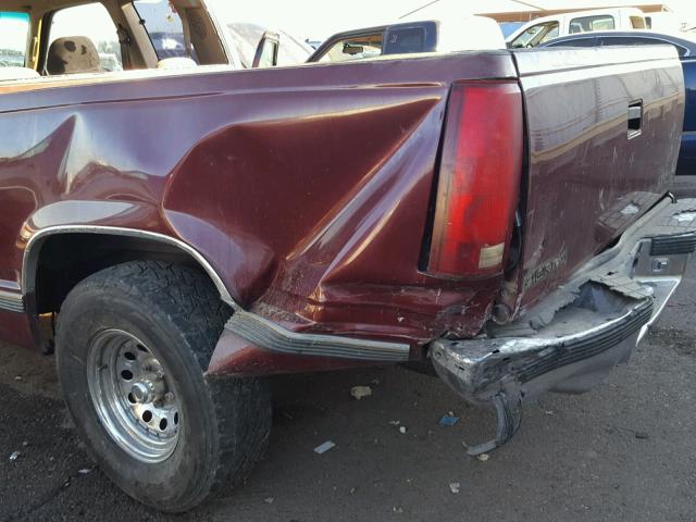 1GTEC19MXVE547957 - 1997 GMC SIERRA C15 BURGUNDY photo 9