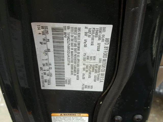 1FMZU74W52UA33716 - 2002 FORD EXPLORER E GREEN photo 10