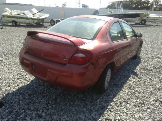 1B3ES56C25D247648 - 2005 DODGE NEON SXT RED photo 4