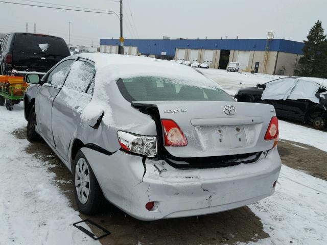 1NXBU4EE2AZ366461 - 2010 TOYOTA COROLLA BA SILVER photo 3