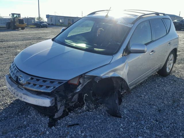 JN8AZ08T37W527549 - 2007 NISSAN MURANO SL SILVER photo 2