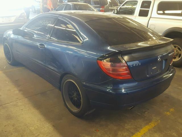 WDBRN47J62A295440 - 2002 MERCEDES-BENZ C 230K SPO BLUE photo 3