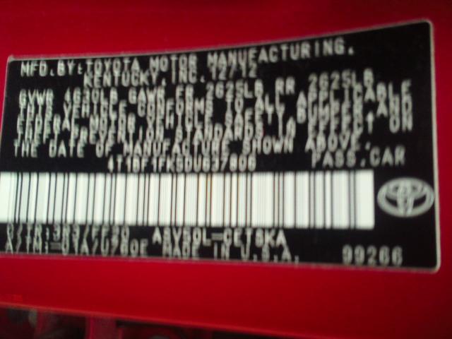 4T1BF1FK5DU637806 - 2013 TOYOTA CAMRY L RED photo 10