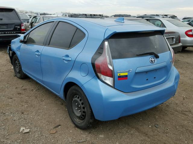 JTDKDTB36F1101682 - 2015 TOYOTA PRIUS C BLUE photo 3