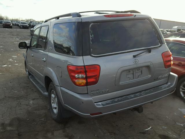 5TDBT44A22S083747 - 2002 TOYOTA SEQUOIA SR GRAY photo 3