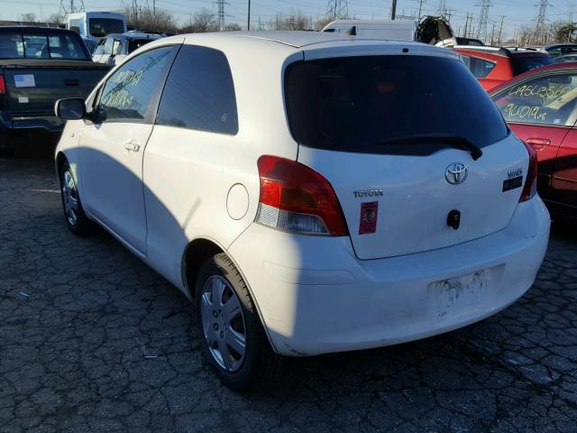 JTDJT903795250698 - 2009 TOYOTA YARIS WHITE photo 3