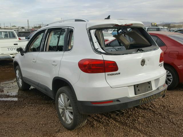 WVGBV7AX1CW608945 - 2012 VOLKSWAGEN TIGUAN S WHITE photo 3