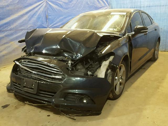 3FA6P0HD4ER108809 - 2014 FORD FUSION SE BLACK photo 2