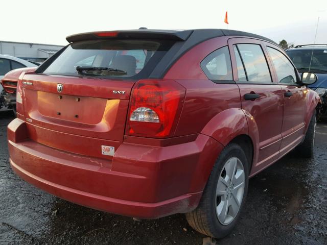 1B3HB48B77D566395 - 2007 DODGE CALIBER SX RED photo 4