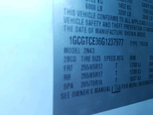 1GCGTCE36G1237977 - 2016 CHEVROLET COLORADO L WHITE photo 10