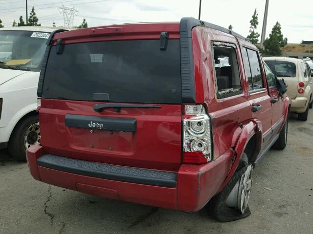 1J8HH48K16C136615 - 2006 JEEP COMMANDER RED photo 4