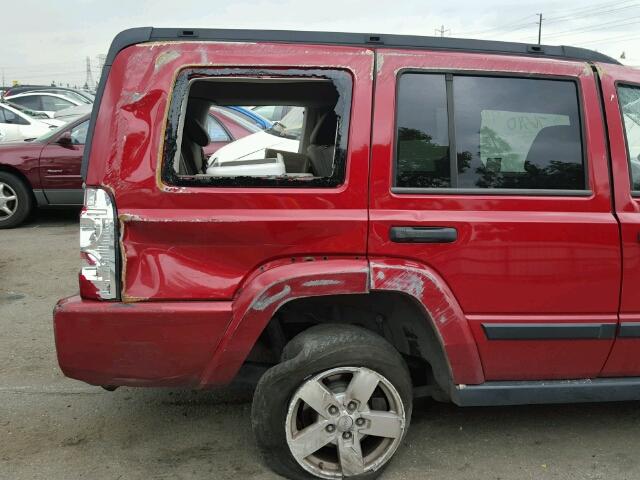 1J8HH48K16C136615 - 2006 JEEP COMMANDER RED photo 9