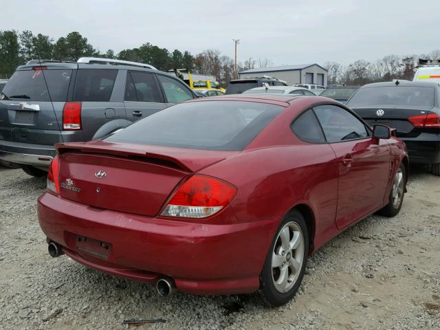 KMHHM65D95U175185 - 2005 HYUNDAI TIBURON BURGUNDY photo 4