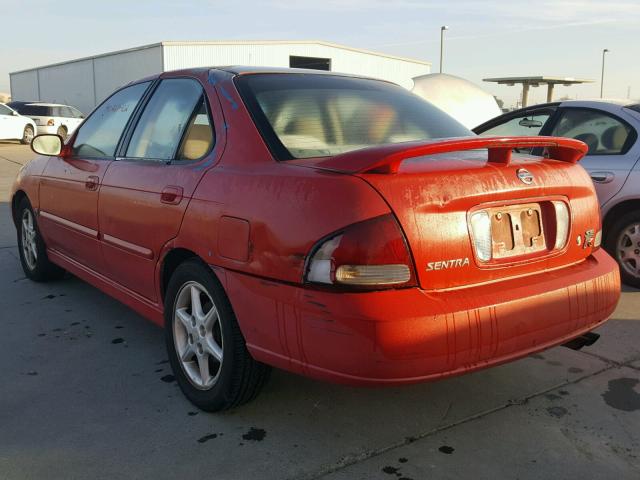 3N1AB51D02L703913 - 2002 NISSAN SENTRA SE- RED photo 3