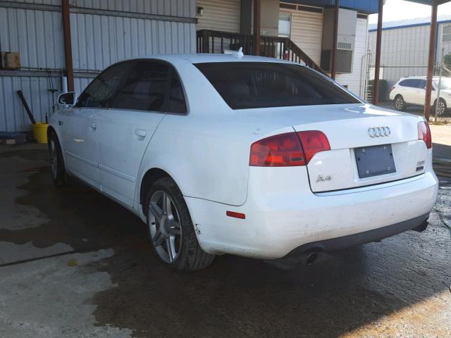 WAUAF78E27A263376 - 2007 AUDI A4 2 WHITE photo 3