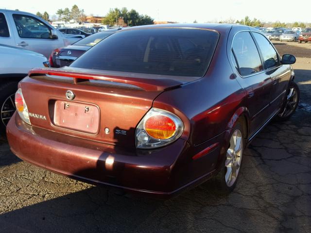 JN1DA31D22T419974 - 2002 NISSAN MAXIMA GLE BURGUNDY photo 4