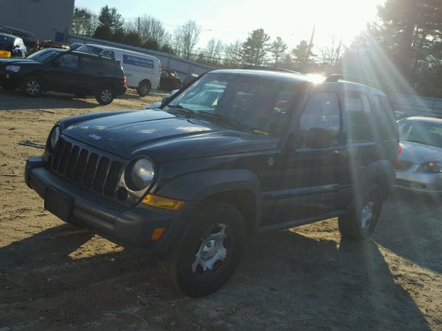 1J4GL48K46W256886 - 2006 JEEP LIBERTY SP BLUE photo 2