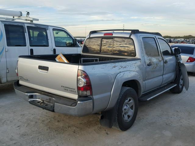 3TMJU62NX9M091373 - 2009 TOYOTA TACOMA DOU SILVER photo 4