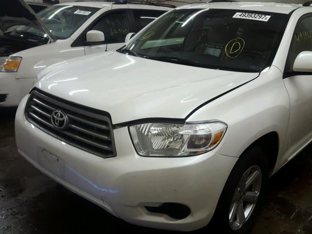 JTEDA41A292004884 - 2009 TOYOTA HIGHLANDER WHITE photo 2