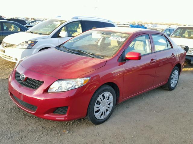 1NXBU4EE7AZ316137 - 2010 TOYOTA COROLLA BA RED photo 2