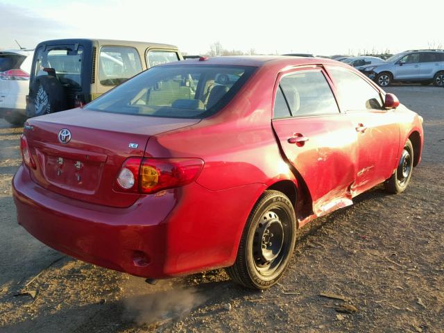 1NXBU4EE7AZ316137 - 2010 TOYOTA COROLLA BA RED photo 4