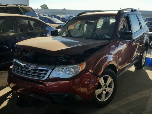JF2SHABC5DH443185 - 2013 SUBARU FORESTER 2 BURGUNDY photo 2