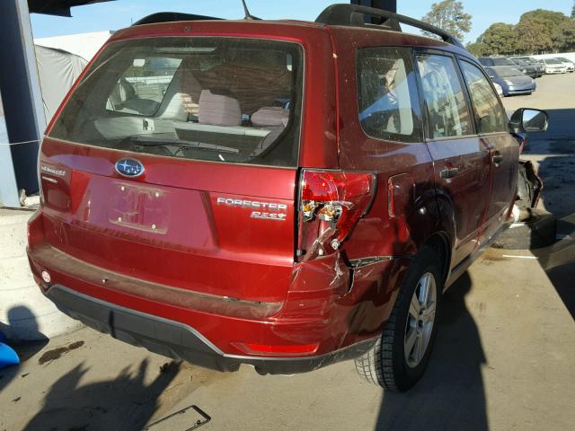JF2SHABC5DH443185 - 2013 SUBARU FORESTER 2 BURGUNDY photo 4